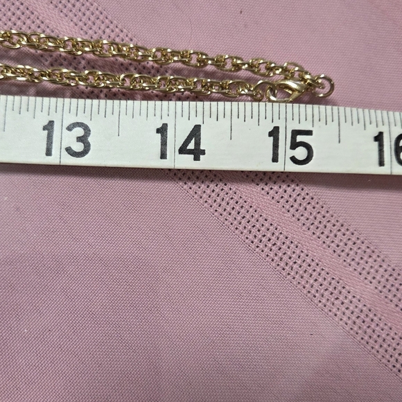 Gold and Sparkly Rhinestone Huge White Teardrop Pendant Necklace - Picture 6 of 7